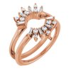 14K Rose .33 CTW Diamond Art Deco Baguette Ring Guard Ref 13351770
